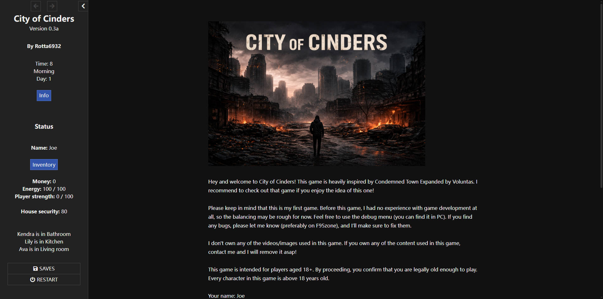 HTML/真人/NTR丨灰烬之城/City of Cinders v0.3a 浏览器汉化 【20260203】 游戏截图 5