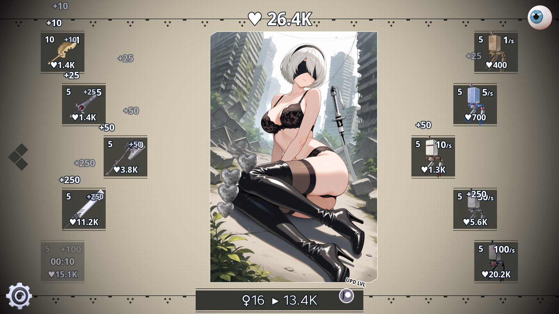 尼尔堕落：2B的欲望调教（2B Clicker）v1.0 精翻汉化 游戏截图 3