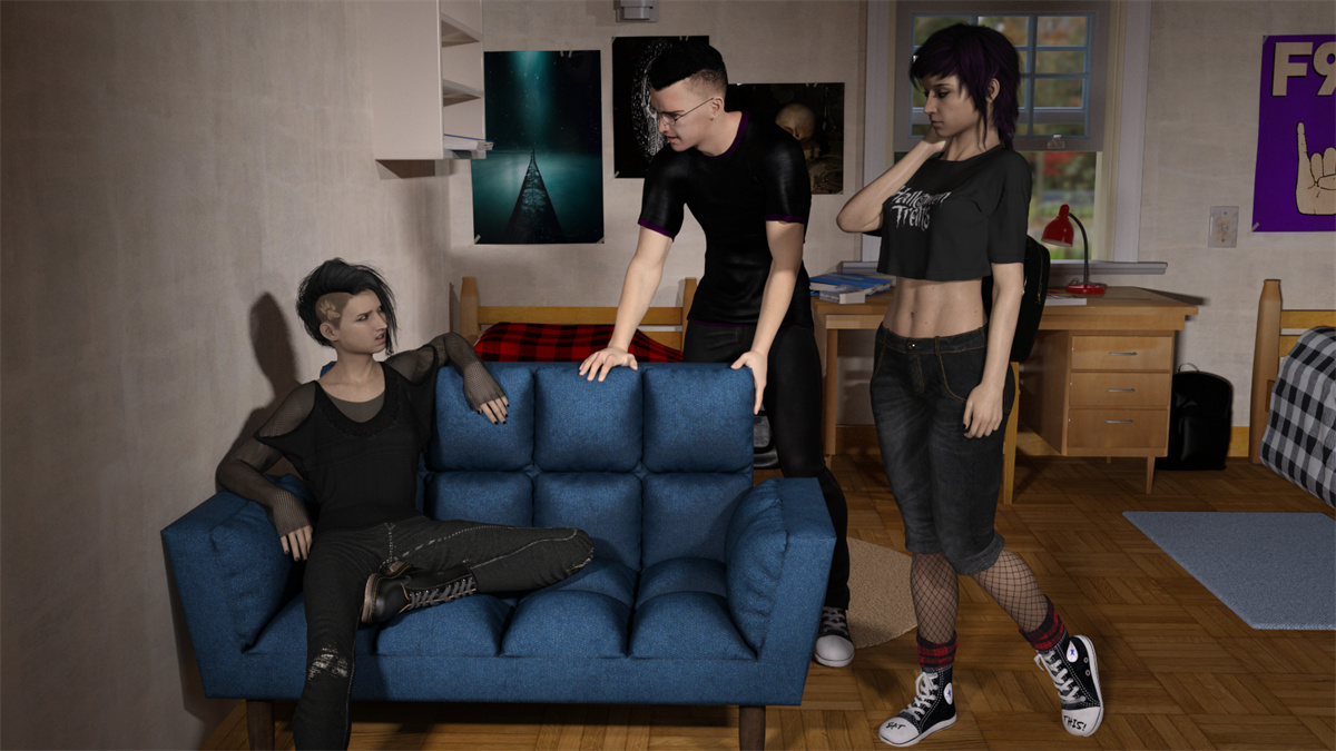校园欲望三角:淫乱破处与出轨(College Love Triangles)v0.3 精翻汉化 游戏截图 3