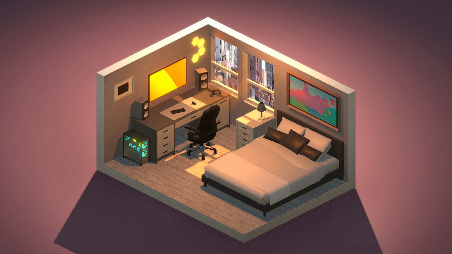 官方简体中文|支持键盘.鼠标丨我的梦想卧室/My Dream Setup|v20240530||【20240602】 游戏截图 1