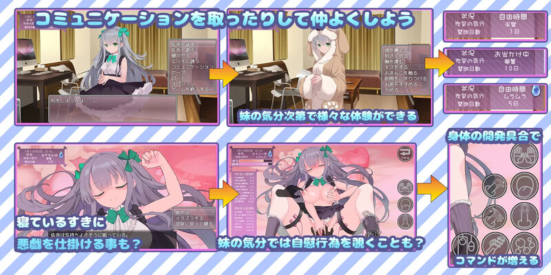 DL10月新作养成SLG/触摸抚摸/动态丨妹妹养成！（いもうとしみゅれーしょん! ）V1.0 AI汉化【20241006】 游戏截图 5